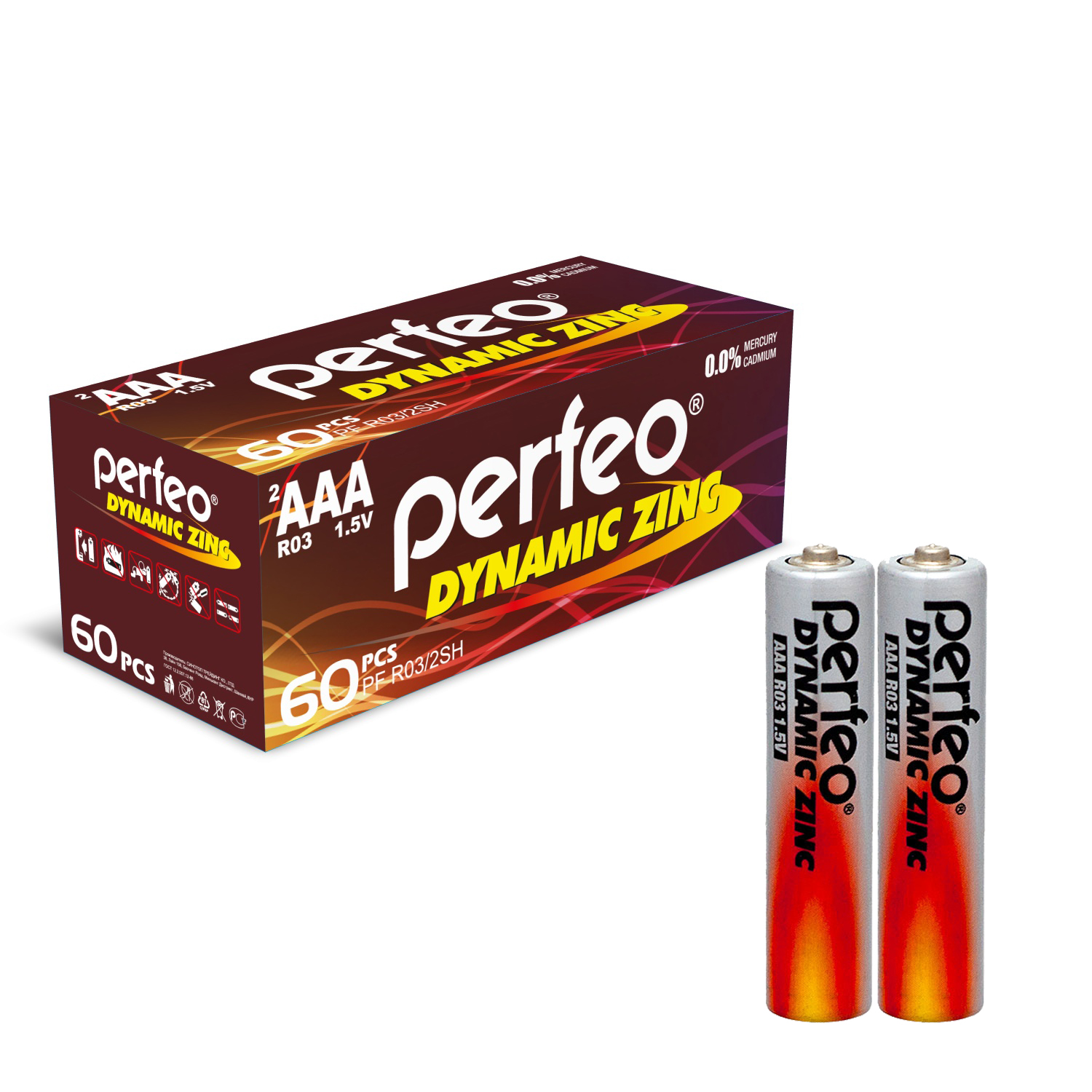 Батарейки Perfeo Dynamic Zinc ААА (LR03), 60 шт, 30x2 шт батарейки perfeo super alkaline aa lr6 60 шт 30x2 шт