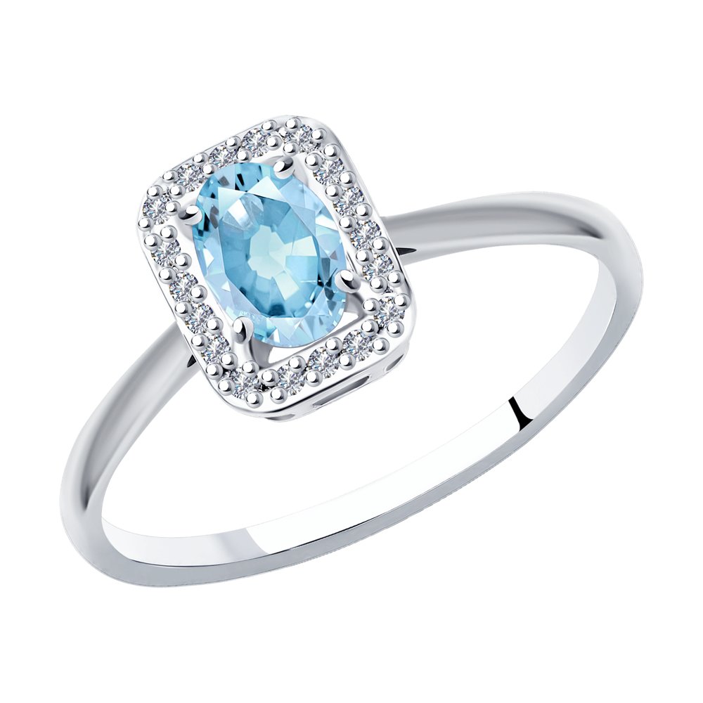 

Кольцо из золота р.  SOKOLOV Diamonds 6014135, аквамарин\бриллиант, 6014135