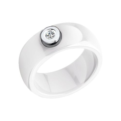 

Кольцо из керамики/белого золота р.  SOKOLOV Diamonds 6015004, бриллиант/керамика, 6015004