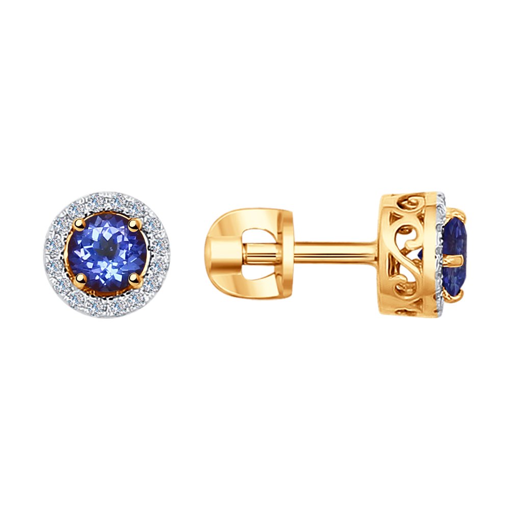 

Серьги женские из золота SOKOLOV 6024068, танзанит/бриллиант, 6024068