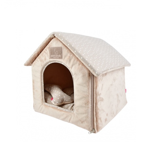 

Домик для кошек и собак Puppia LUNA HOUSE, бежевый, 35x39x44см, LUNA HOUSE