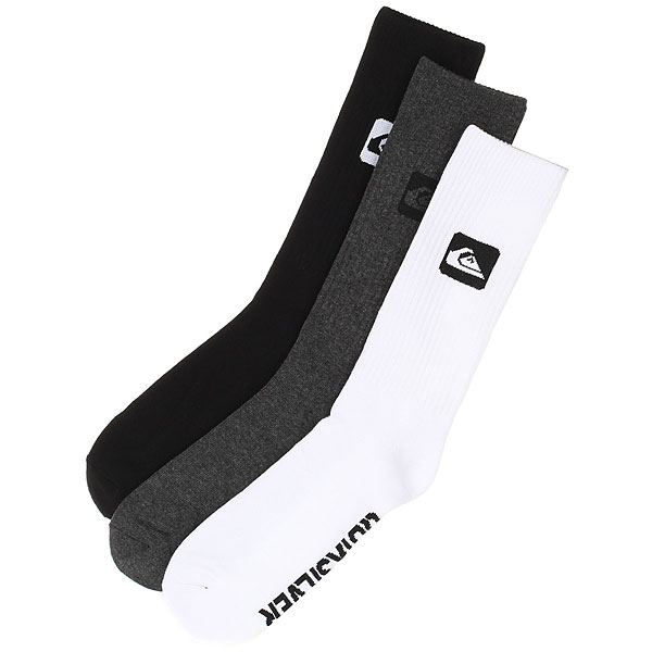 

Носки Quicksilver Crew Socks белые; серые; черные 9-10 US, Crew Socks