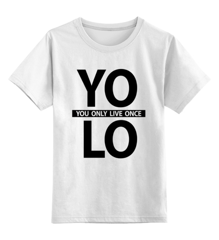 

Детская футболка классическая Printio Yolo, р. 140, Белый, 0000000657732