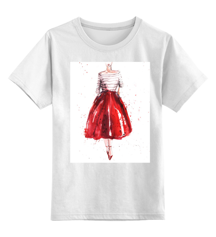 

Детская футболка классическая Printio Red skirt, red lips, р. 128, Белый, 0000000655478