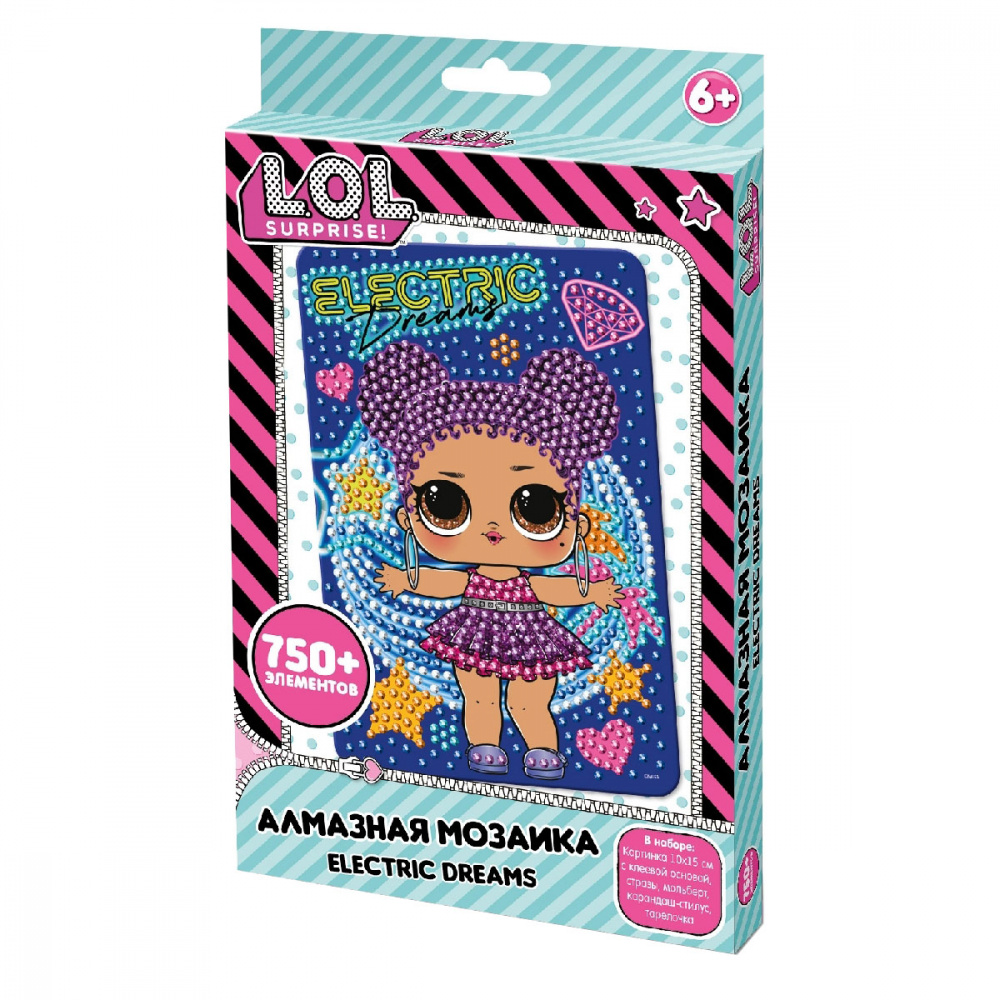 

Мозайка алмазная L.O.L. Surprise Electric Dreams , 10х15 см