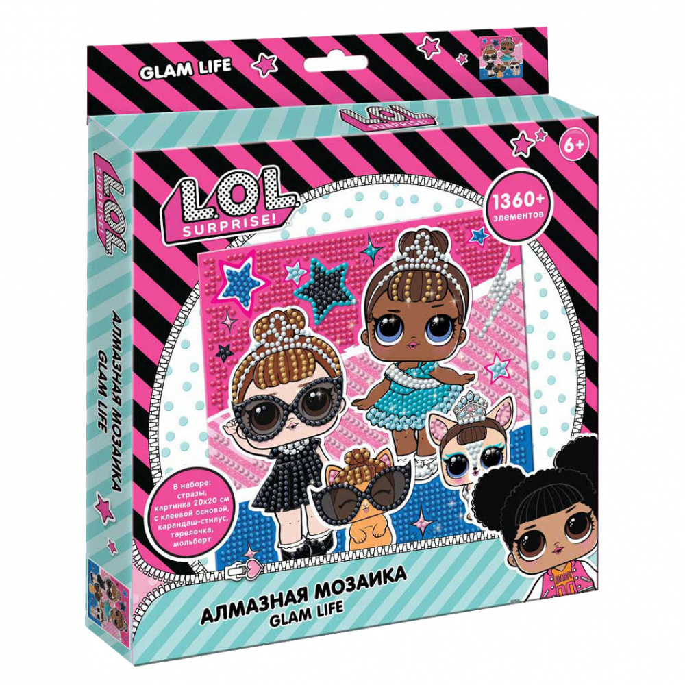 

Мозайка алмазная L.O.L. Surprise Glam life , 20x20 см