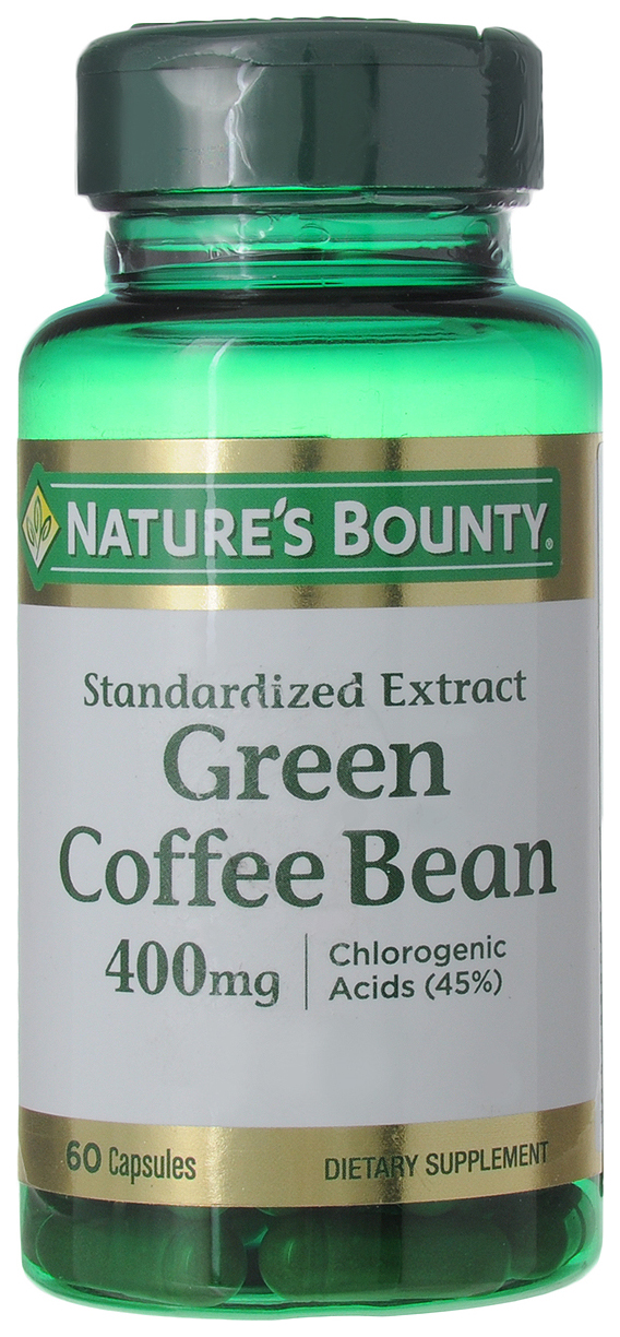 Купить Зеленые кофейные зерна 400 мг, Нэйчес Баунти Зеленые кофейные зерна капсулы 400 мг №60, Nature's Bounty