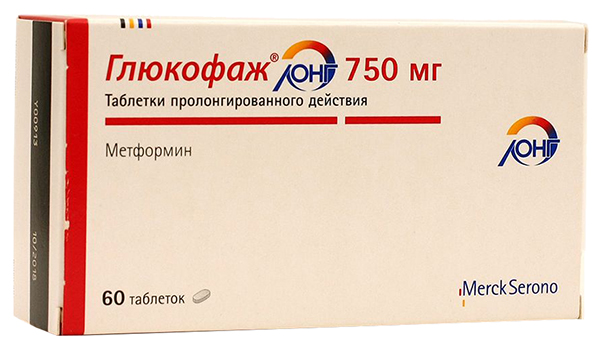 

Глюкофаж Лонг таблетки пролонг.750 мг №60