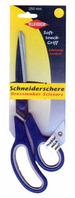 фото Ножницы эконом класса для портных "мягкий контакт", длина 25 см, синий/серый kleiber