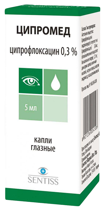 Купить Ципромед капли глазн.0, 3% флакон -кап.5 мл, Sentiss