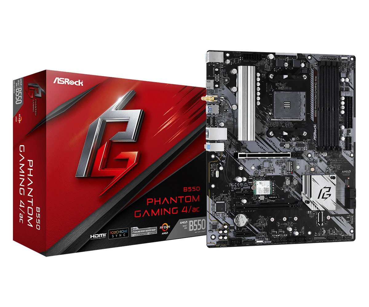 фото Материнская плата asrock b550 phantom gaming 4/ac