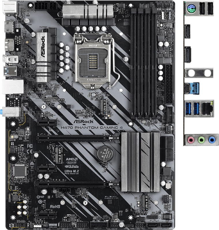 фото Материнская плата asrock h470 phantom gaming 4