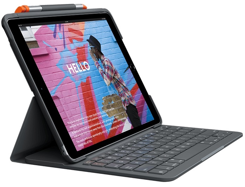 фото Чехол-клавиатура logitech slim folio для ipad 7th gen