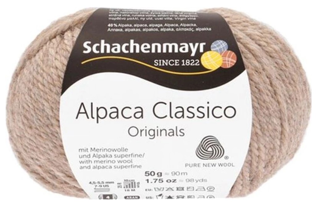 

Пряжа SCHACHENMAYR 9807369 Alpaca Classico песочный меланж 00005, Бежевый, Alpaca Classico