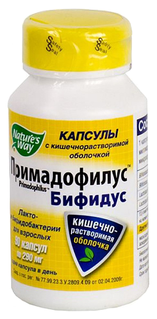 Купить Примадофилус Бифидус 290 мг, Nature's Way Примадофилус Бифидус капсулы 290 мг 90 шт.