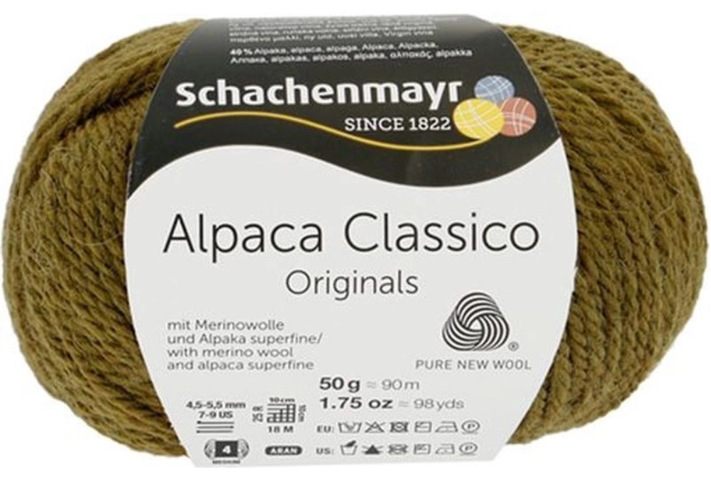 фото Пряжа schachenmayr 9807369 alpaca classico оливковый 00071