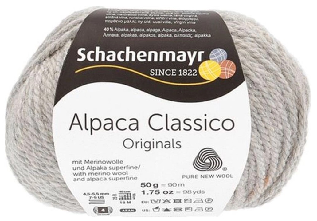 фото Пряжа schachenmayr 9807369 alpaca classico светло-серый 00090