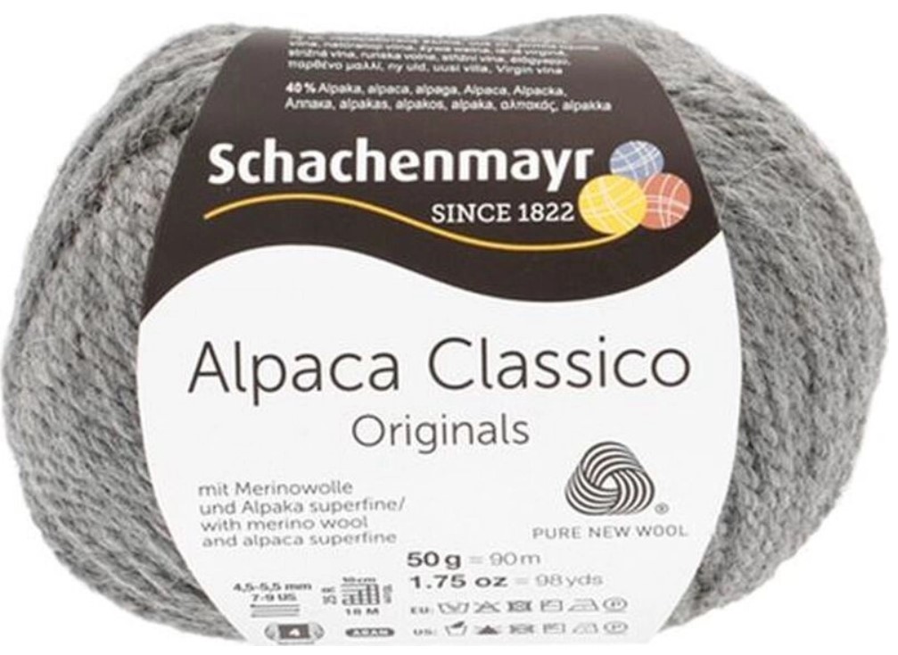 

Пряжа SCHACHENMAYR 9807369 Alpaca Classico серый меланж 00094, Alpaca Classico