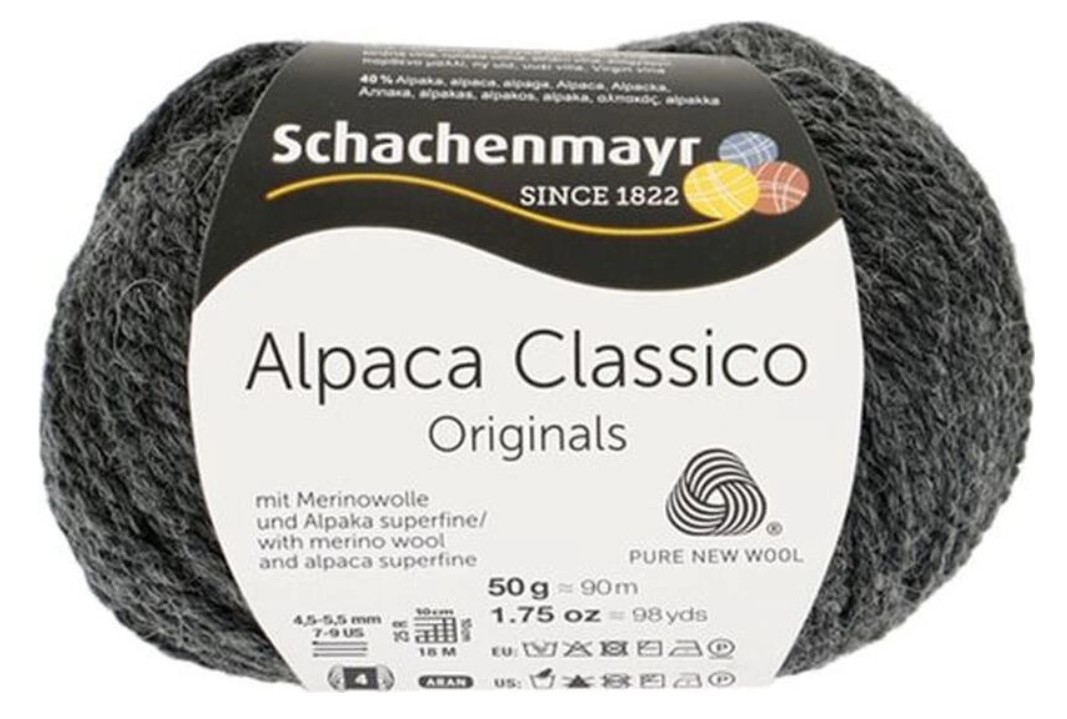 фото Пряжа schachenmayr 9807369 alpaca classico антрацит меланж 00098