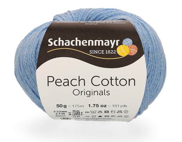 фото Пряжа schachenmayr 9807371 peach cotton 00156 голубой