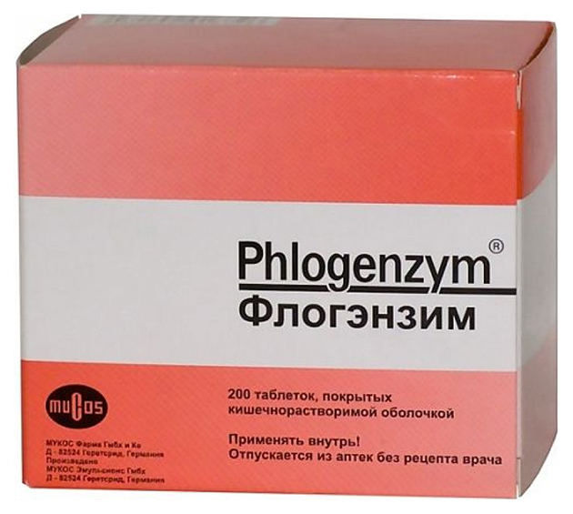 Флогэнзим табл. п.о. раствор./кишечн. №200, Mucos Pharma, Германия  - купить