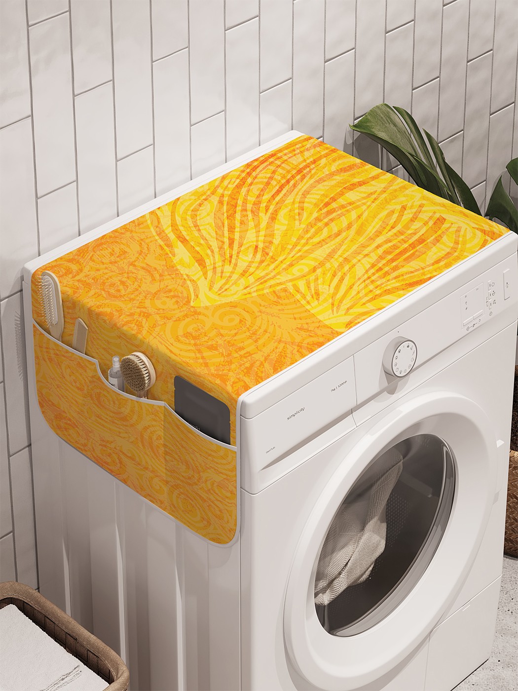 фото Органайзер "яркий цветочный узор" на стиральную машину, 45x120 см ambesonne