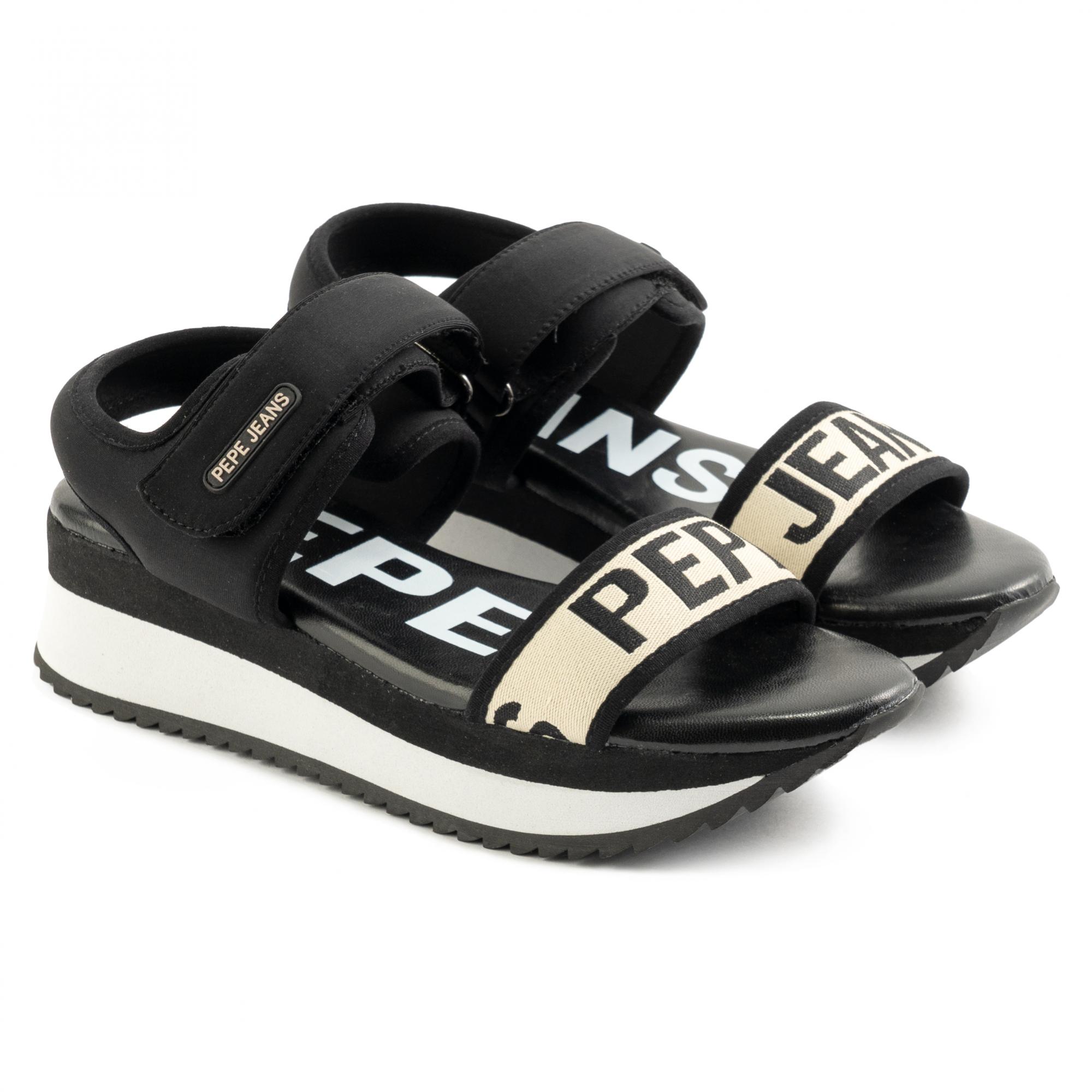

Босоножки женские Pepe Jeans London FUJI PLS90394 черные 37 EU, FUJI PLS90394