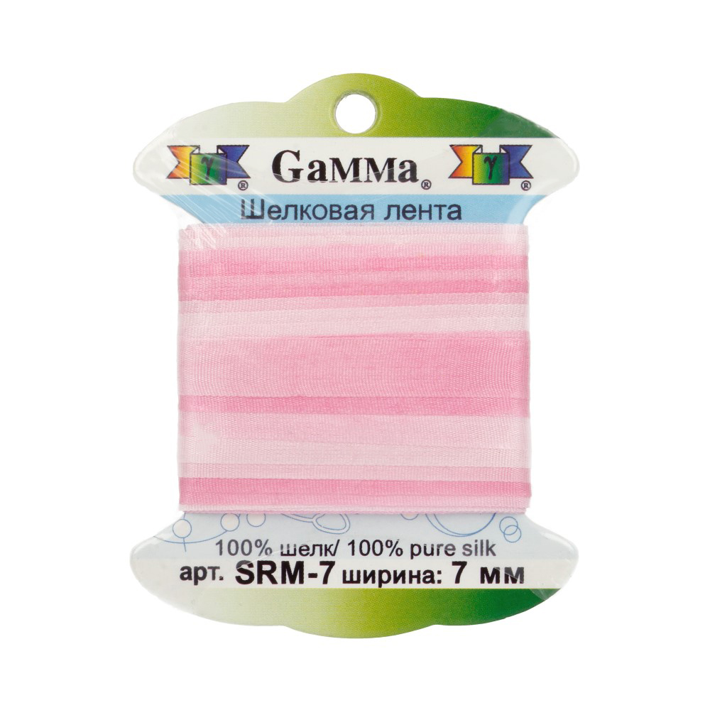

Тесьма декоративная "Gamma", шелковая, цвет: M008, арт. SRM-7, Розовый