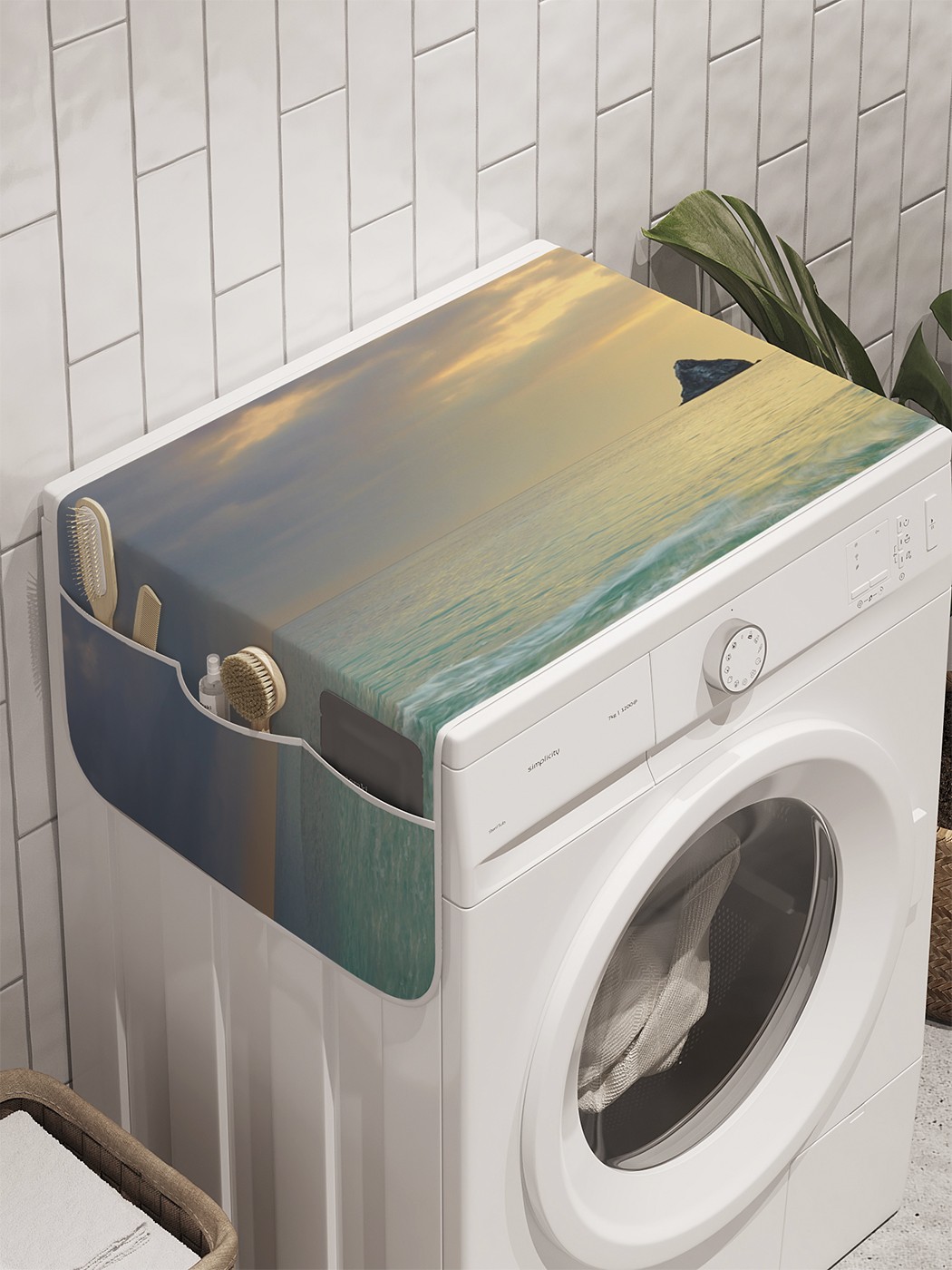 фото Органайзер "чарующий закат" на стиральную машину, 45x120 см ambesonne