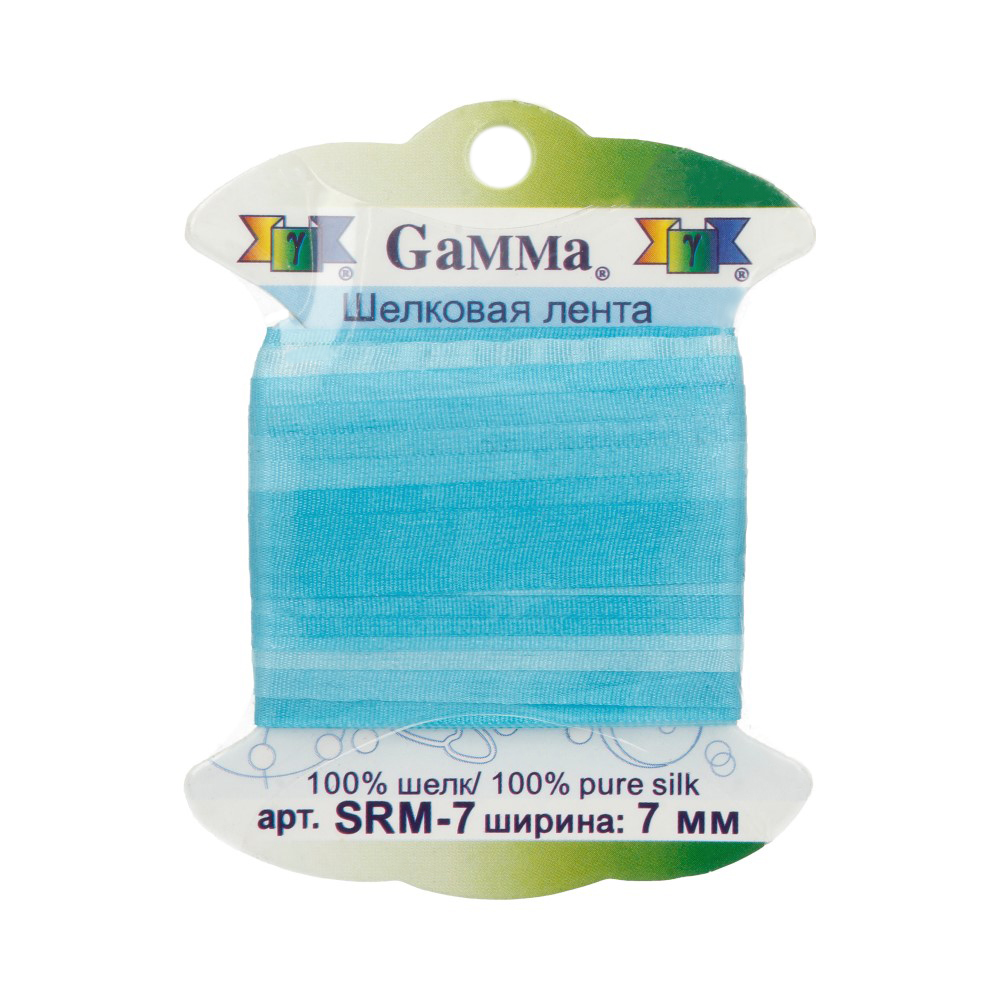

Тесьма декоративная "Gamma", шелковая, цвет: M044, арт. SRM-7, Голубой