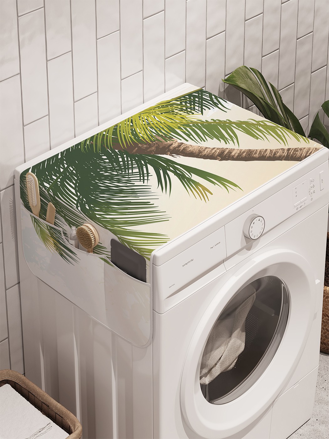 фото Органайзер "сон под пальмой" на стиральную машину, 45x120 см ambesonne
