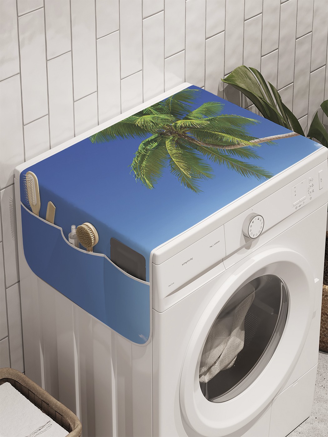 фото Органайзер "спокойный пляж" на стиральную машину, 45x120 см ambesonne