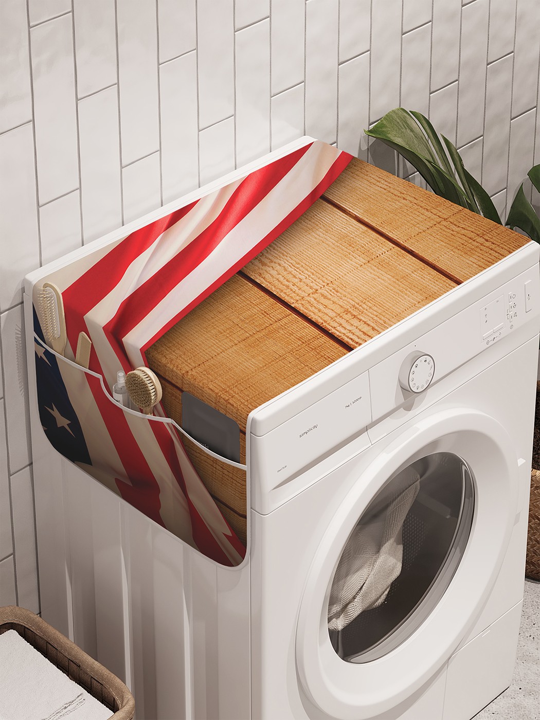 фото Органайзер "покрывающий флаг" на стиральную машину, 45x120 см ambesonne