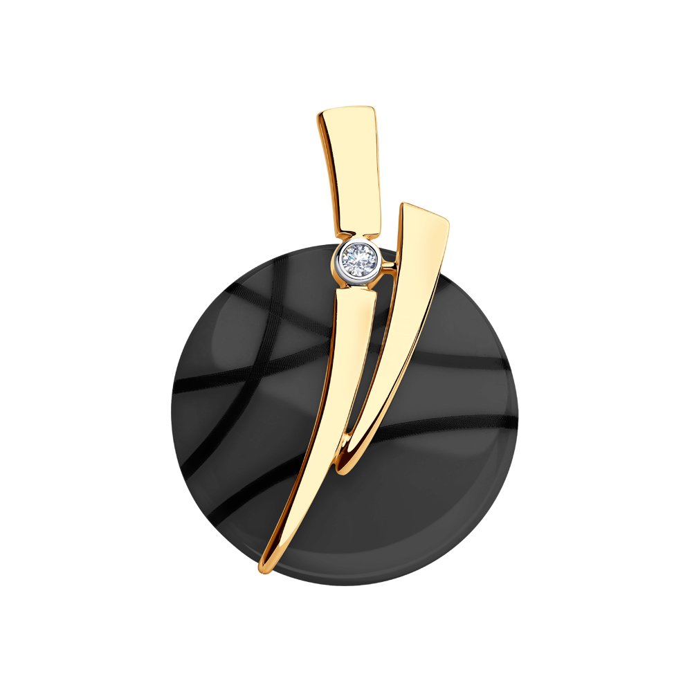 

Кулон из желтого золота SOKOLOV Diamonds 6035050, керамика/бриллиант, 6035050