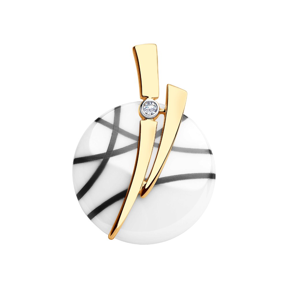 

Подвеска SOKOLOV Diamonds из золота с бриллиантом и керамикой 6035051, 6035051