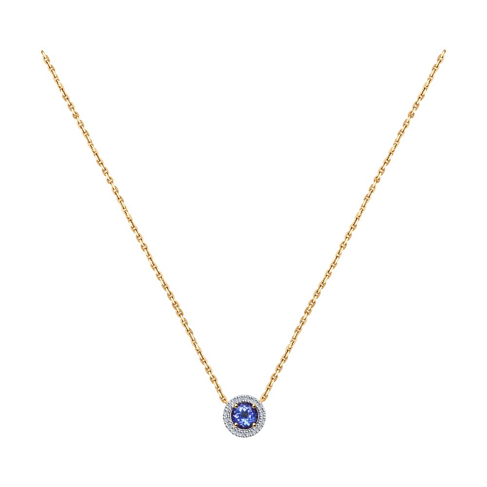 

Колье из красного золота 45 см SOKOLOV Diamonds 6074001, бриллиант/танзанит, 6074001
