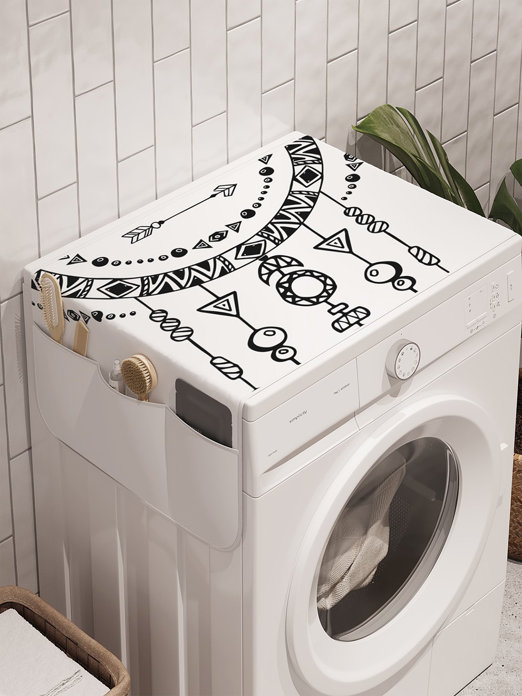 фото Органайзер "специфическое украшение" на стиральную машину, 45x120 см ambesonne