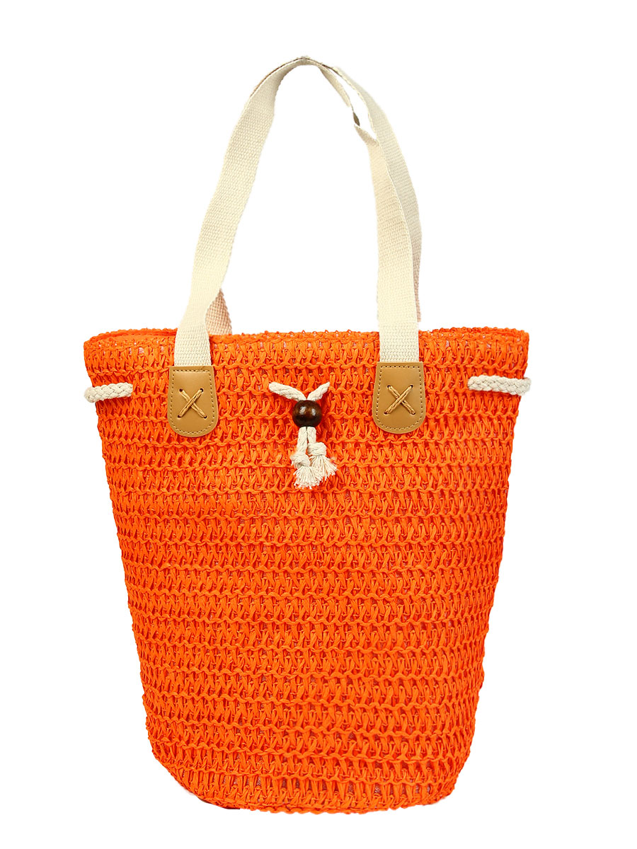 Пляжная сумка женская Venera 1200910-3, оранжевый/молочный