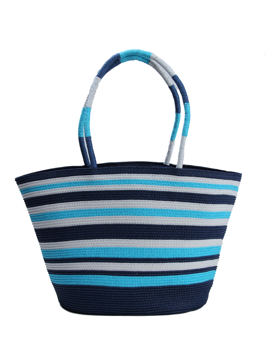 Пляжная сумка женская Venera 1202110-24, белый/темно-синий/голубой