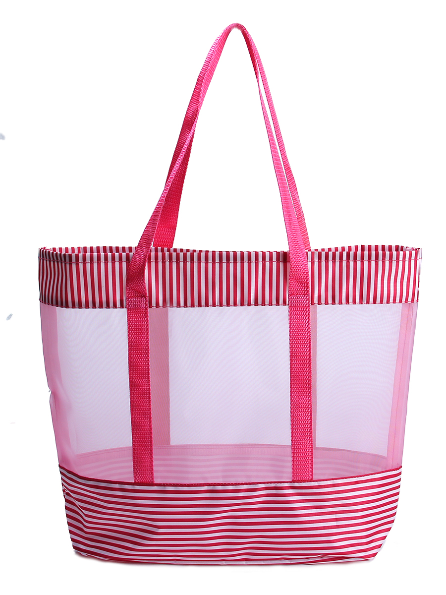 фото Пляжная сумка женская venera 1202610-07 розовая/прозрачная