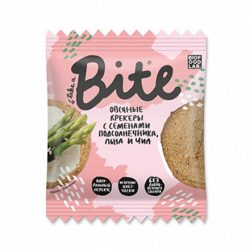 

Крекеры овсяные, с семенами подсолнечника, льна и чиа Bite 66 г