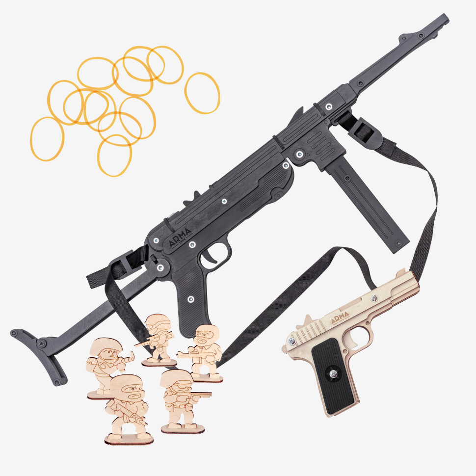 Набор игрушечный “В тылу врага”: советский пистолет ТТ и трофейный автомат Шмайсер (МП-40) гибель врага