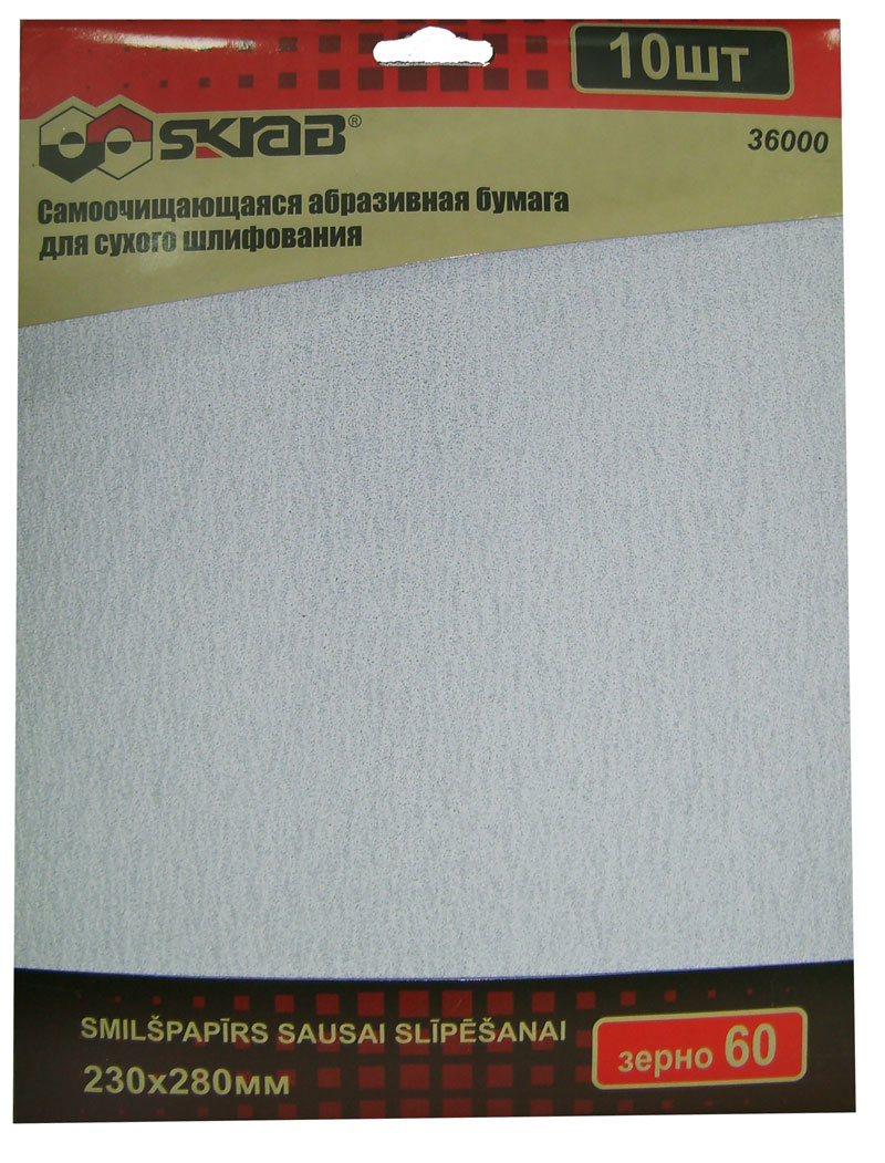 

Абразивная бумага самоочищающаяся 10 листов P 80 д Skrab 36001