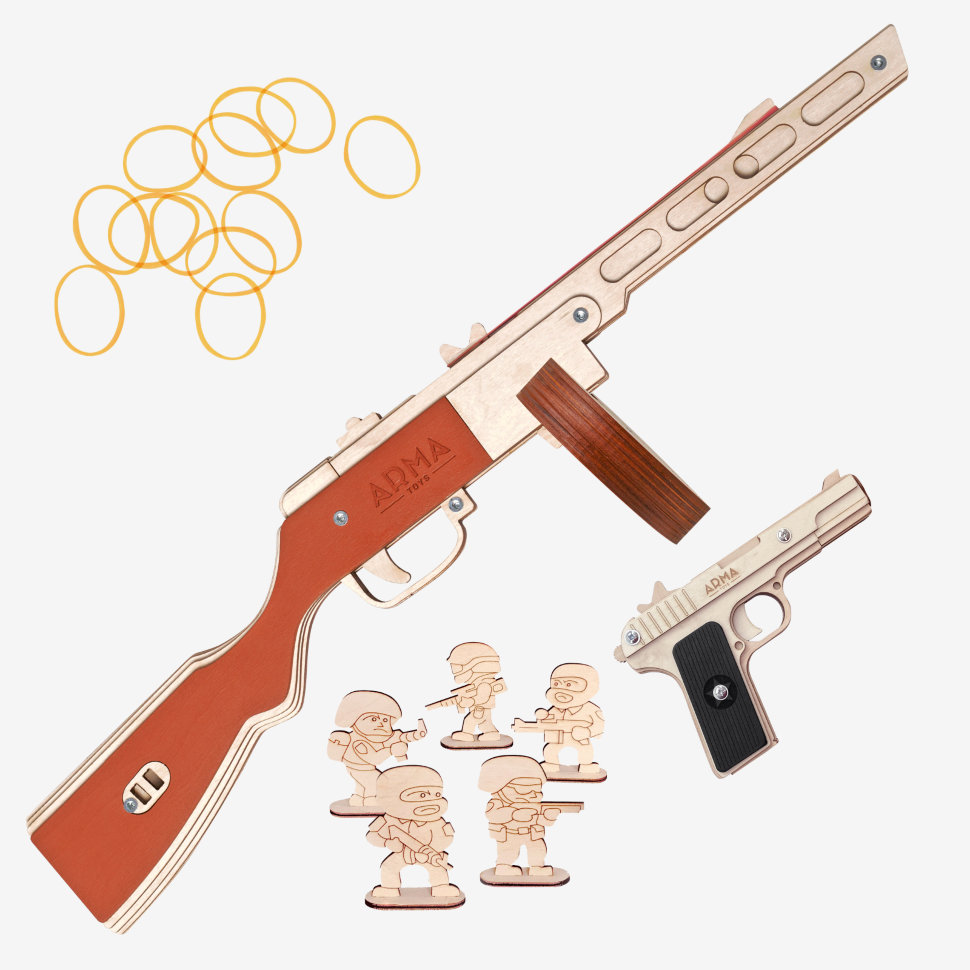 Набор игрушечный «Партизанский командир - 1»: деревянный автомат ППШ и пистолет ТТ