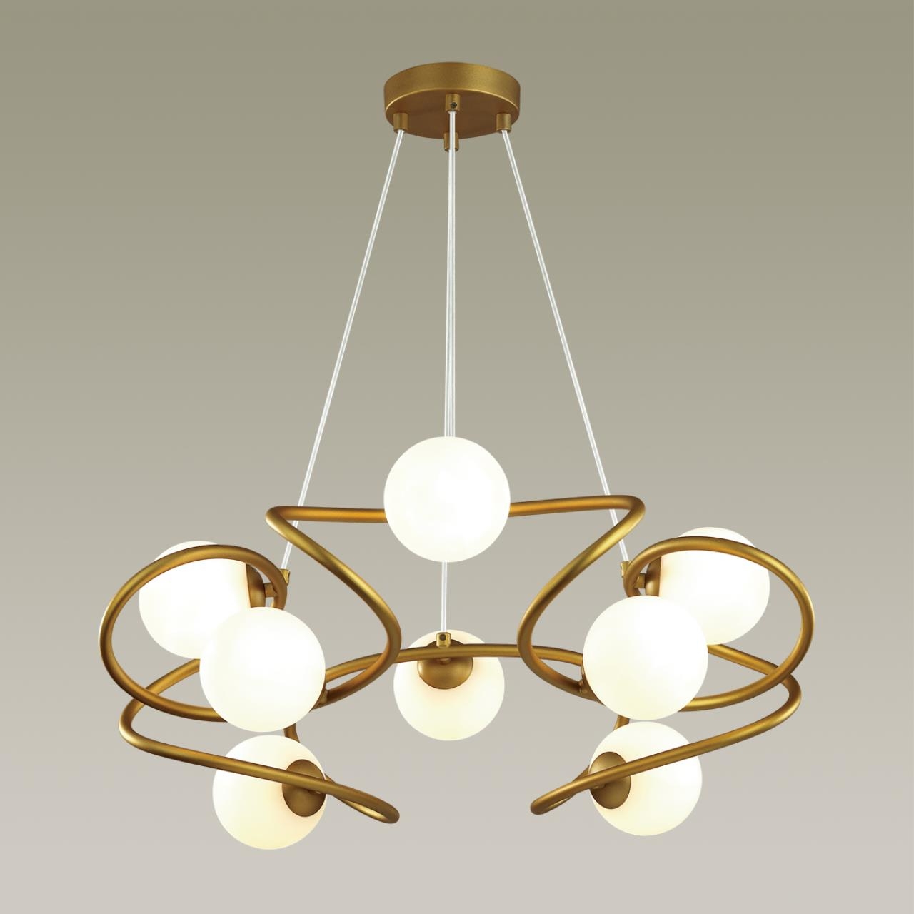 фото Люстра g9 8*40w slota 4806/8 modern odl21 217 золотой/белый odeon light