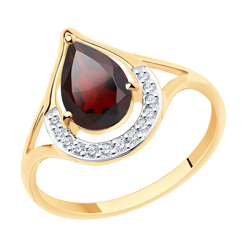 

Кольцо из желтого золота с гранатом р. 17 SOKOLOV 715797, 715797