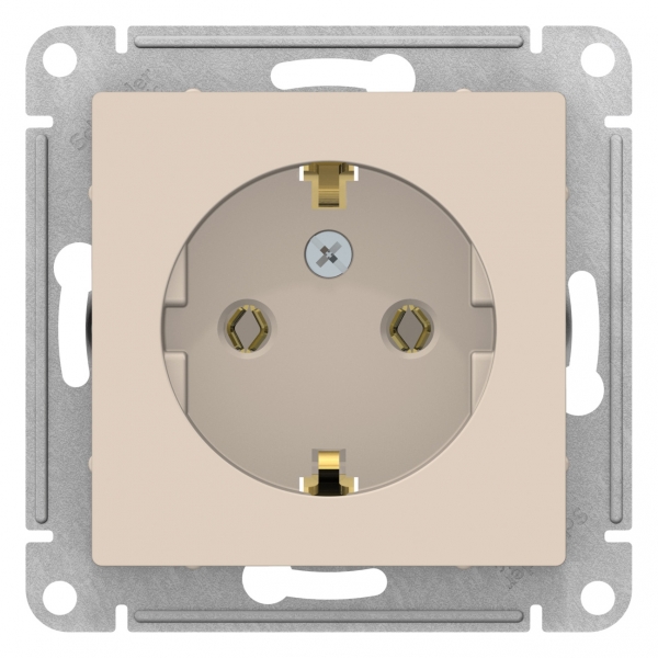 Розетка Schneider Electric ATN000243 1-местная, СП, 16А, с заземлением, бежевая