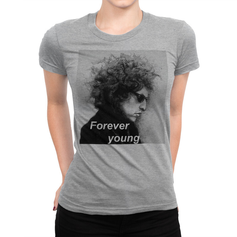 фото Футболка женская dream shirts боб дилан - forever young 9899246111 серая 2xl