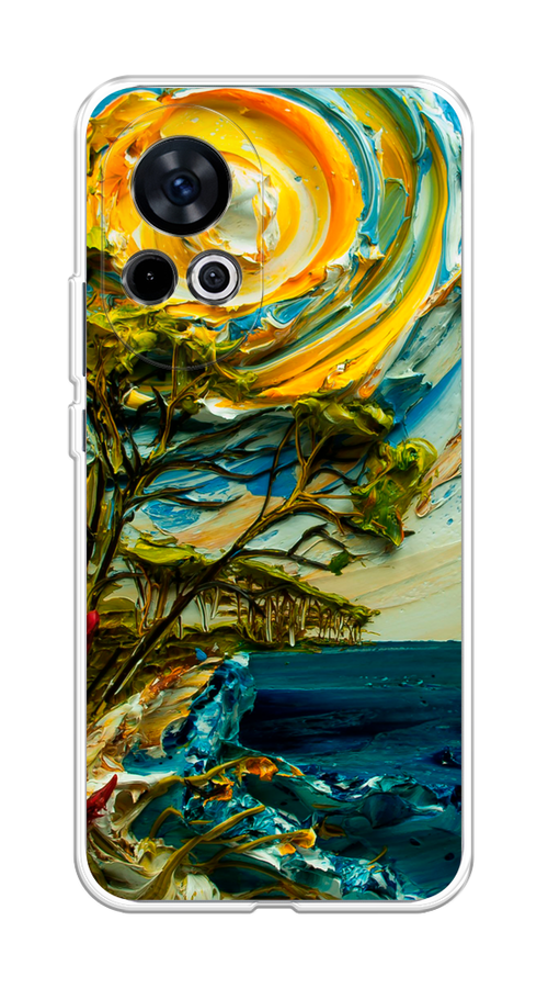 

Чехол на Huawei Nova 12 "Солнце живопись", Желтый;синий, 6123050-1