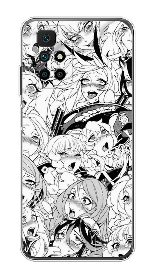 

Чехол на Xiaomi Redmi 10 "Ахегао манга тян", Черный;белый;серый, 311350-1